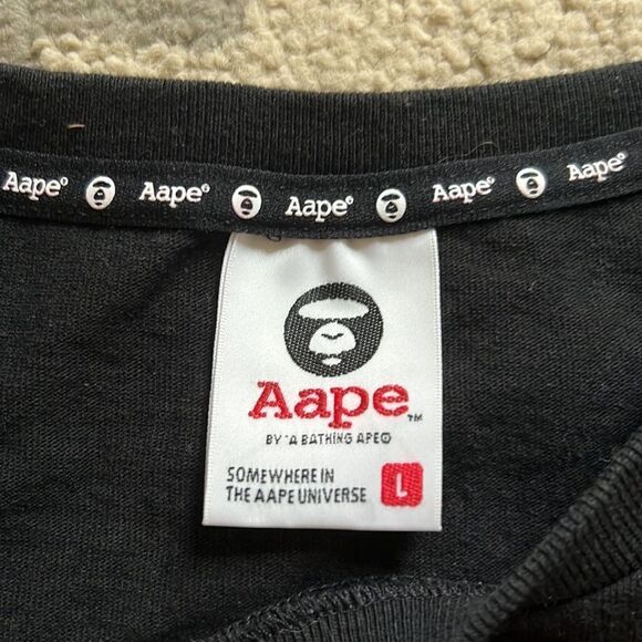 AAPE BY A BATHING APE
logo-print T-shirt size L in EUC like new black - Picture 4 of 9